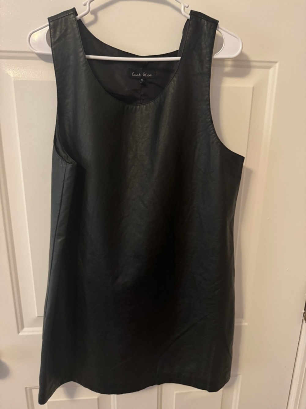 last kiss Black Faux Leather Sleeveless Tunic